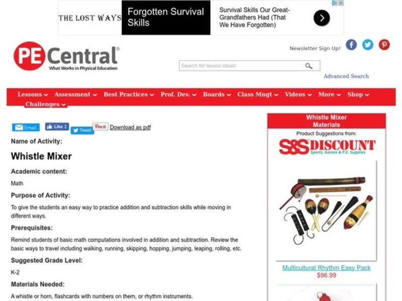 Whistle Mixer Lesson Plan