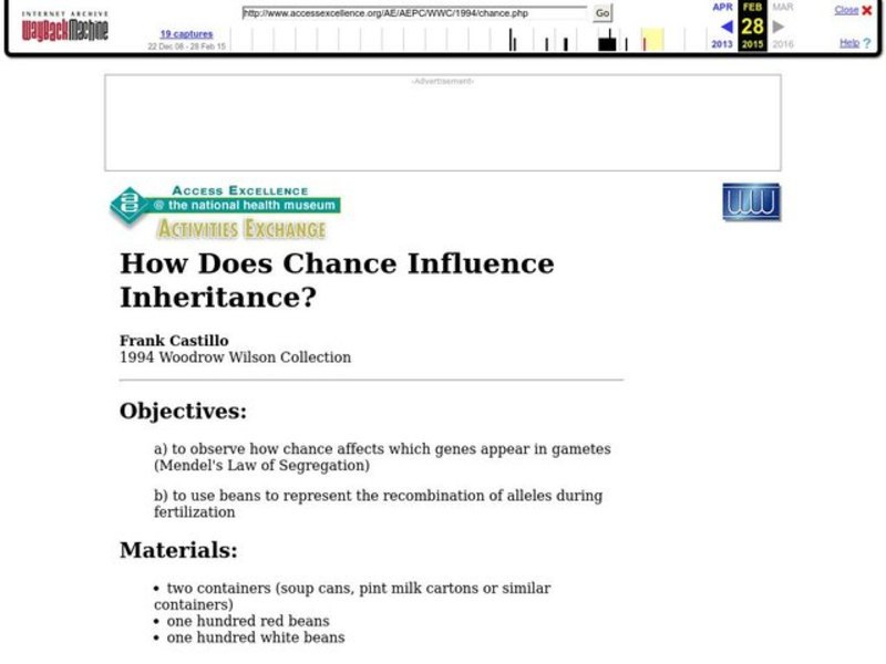 How Does Chance Influence Inheritance? Lesson Plan