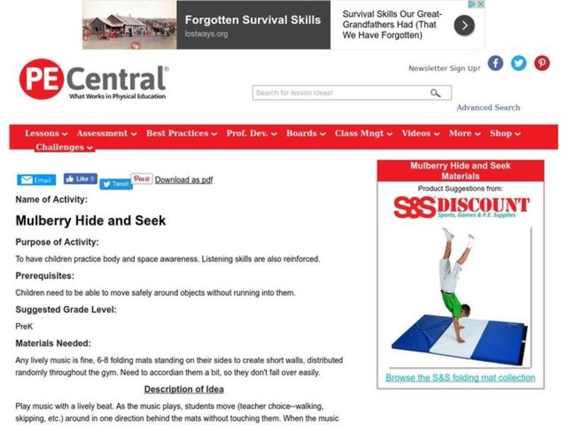 Mulberry Hide and Seek Lesson Plan