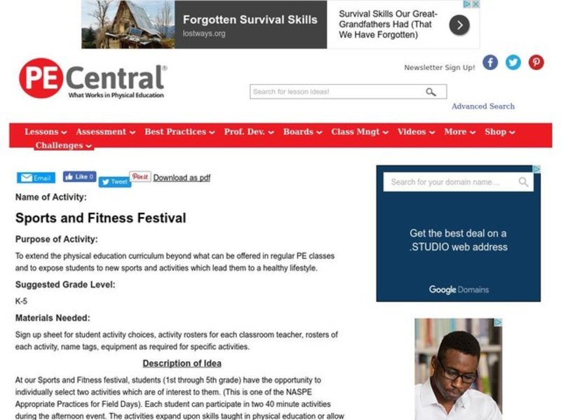 Sports and Fitness Festival Lesson Plan