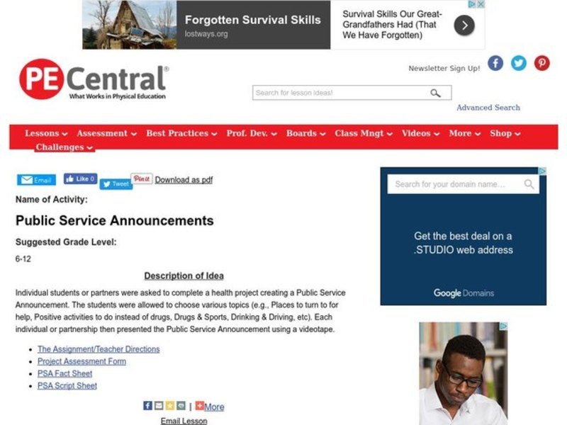 Public Service Announcements Lesson Plan