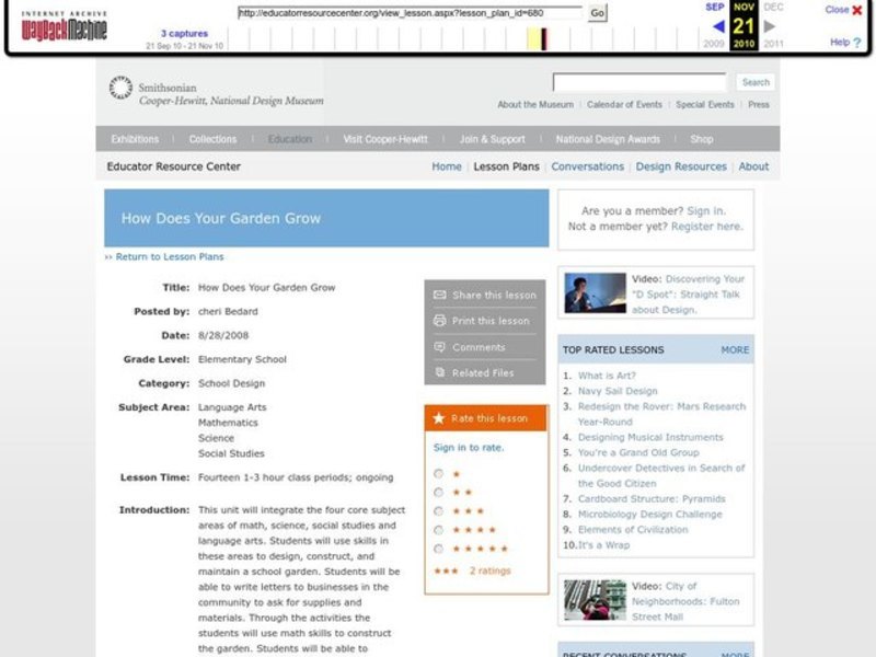 How Does Your Garden Grow? Lesson Plan