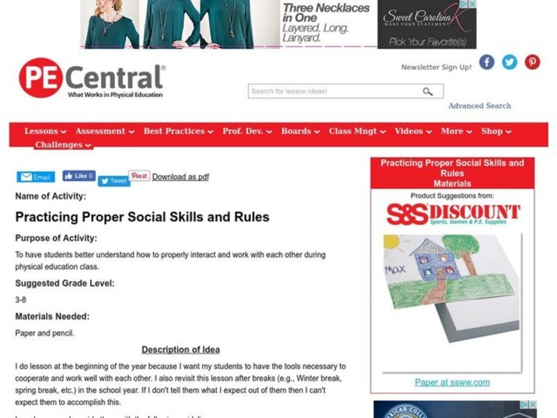 Practicing Proper Social Skills and Rules Lesson Plan