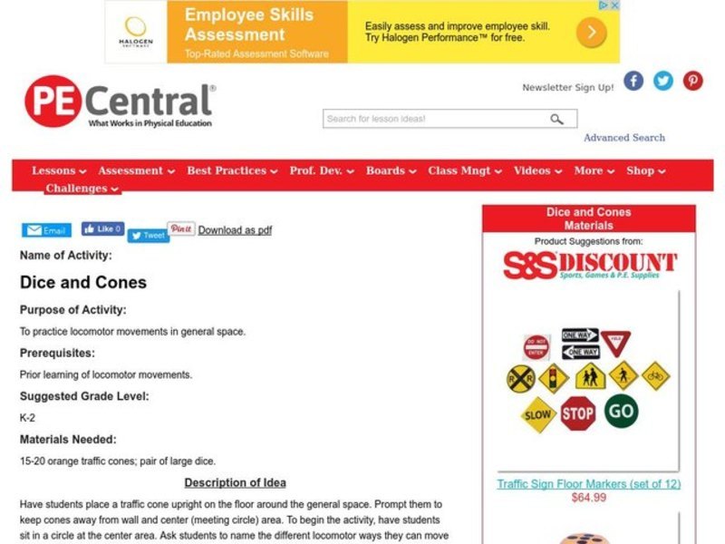 Dice and Cones Lesson Plan