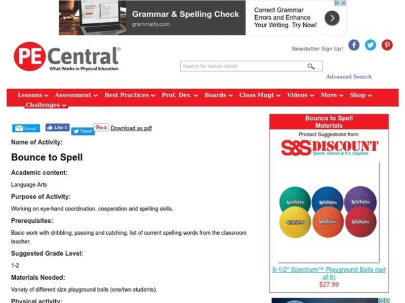 Bounce to Spell Lesson Plan