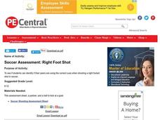 Soccer Assessment: Right Foot Shot Lesson Plan