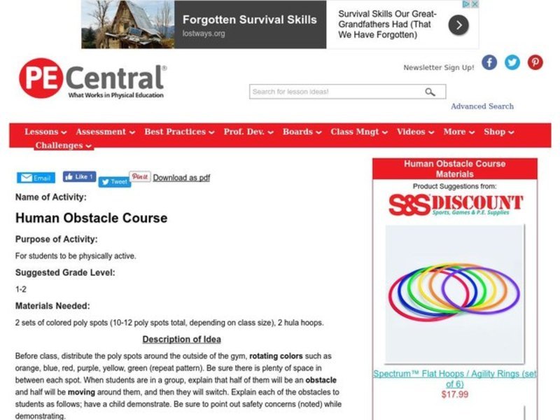 Human Obstacle Course Lesson Plan