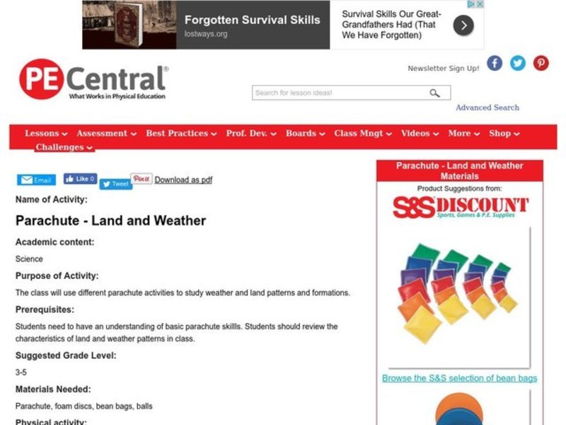 Parachute - Land and Weather Lesson Plan