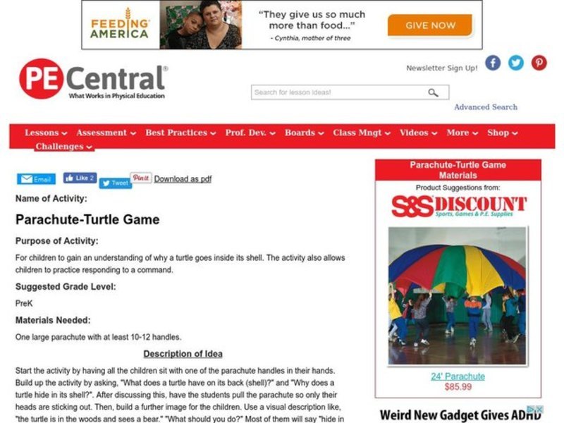 Parachute-Turtle Game Lesson Plan