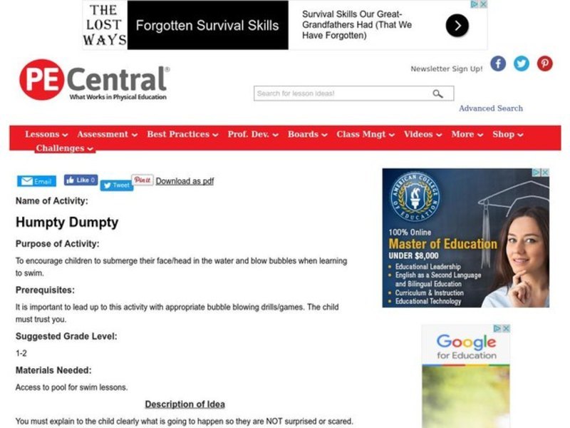 Humpty Dumpty Lesson Plan