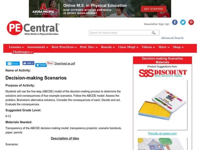Decision-making Scenarios Lesson Plan