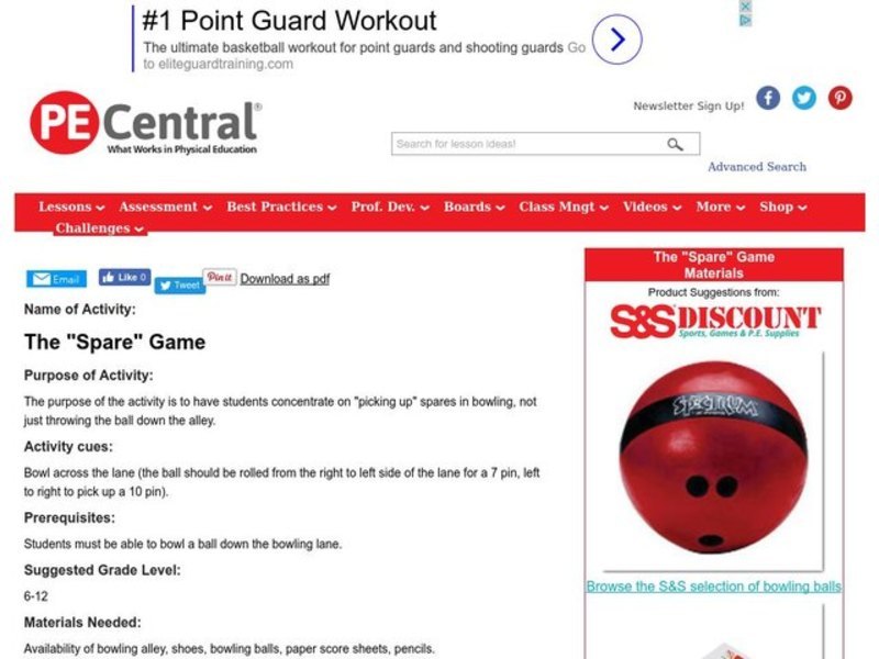 The "Spare" Game Lesson Plan