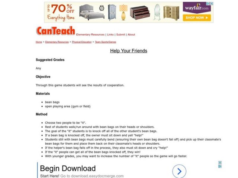 Help Your Friends Lesson Plan