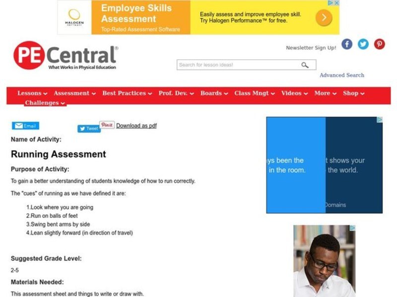 Running Assessment Lesson Plan