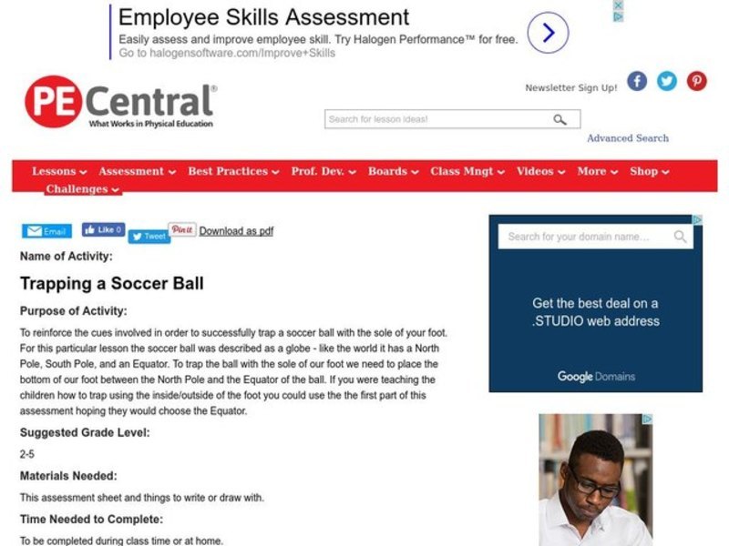 Trapping a Soccer Ball Lesson Plan