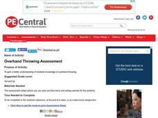 Overhand Throwing Lesson Plan