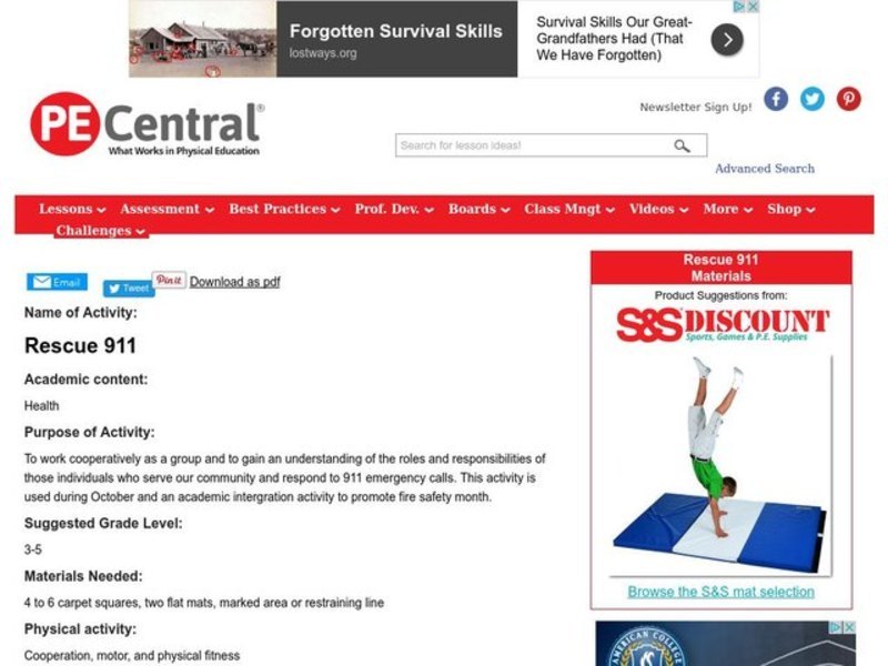 Rescue 911 Lesson Plan