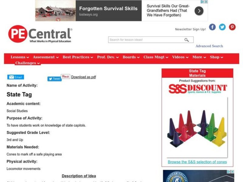 State Tag Lesson Plan