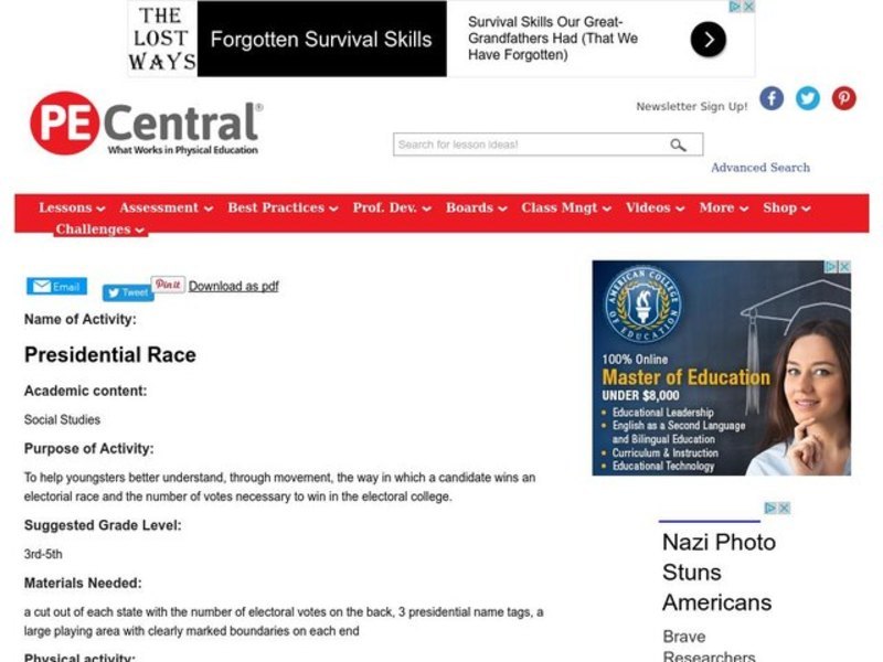 Presidential Race Lesson Plan