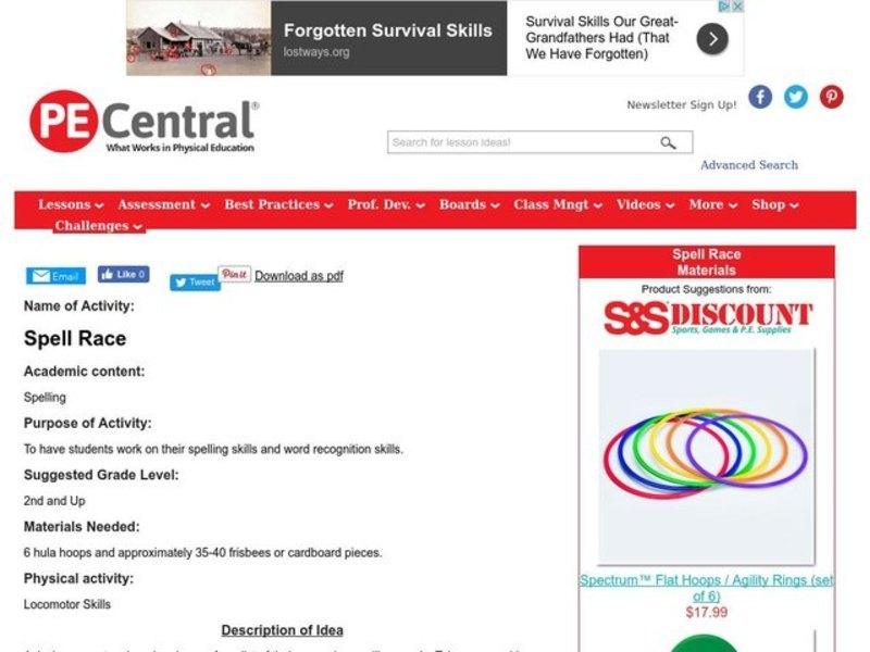 Spell Race Lesson Plan