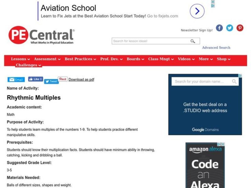 Rhythmic Multiples Lesson Plan