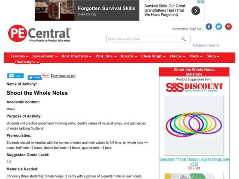 Shoot the Whole Notes Lesson Plan