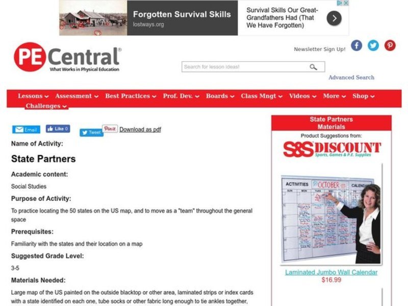 State Partners Lesson Plan