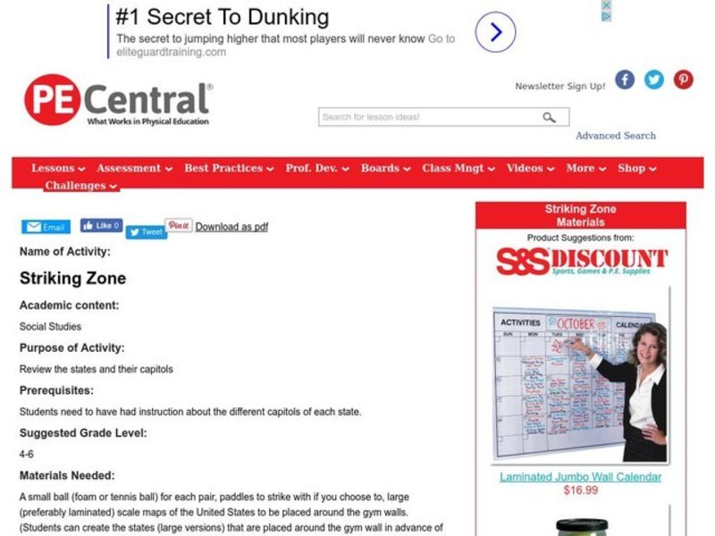 Striking Zone Lesson Plan