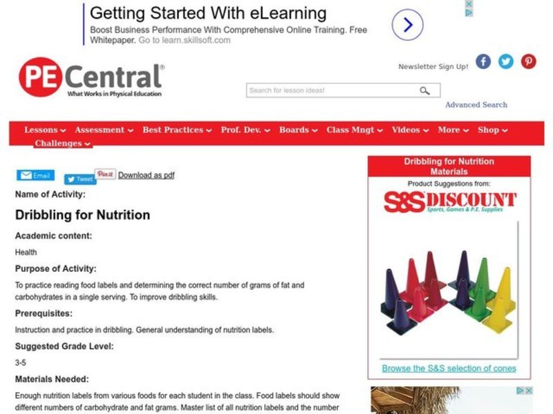 Dribbling for Nutrition Lesson Plan
