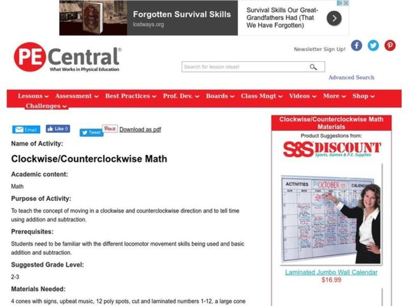 Clockwise/Counterclockwise Math Lesson Plan