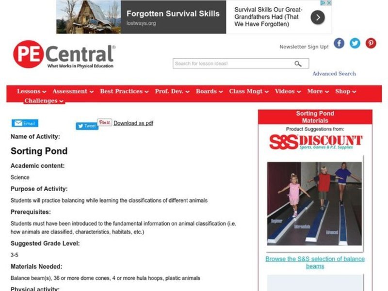 Sorting Pond Lesson Plan