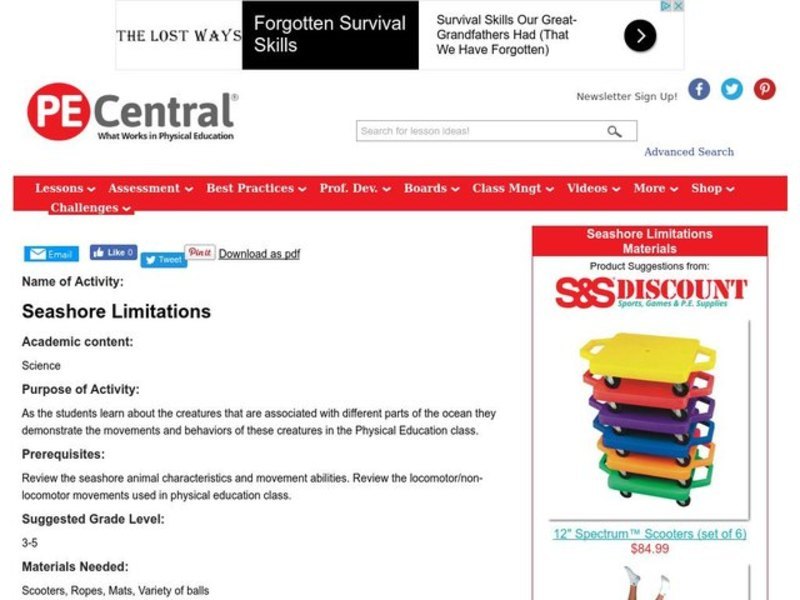 Seashore Limitations Lesson Plan