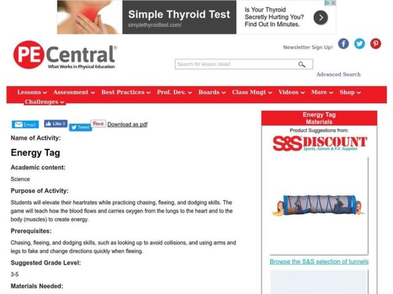 Energy Tag Lesson Plan