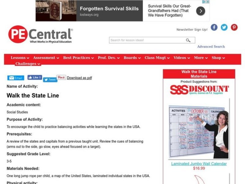 Walk the State Line Lesson Plan