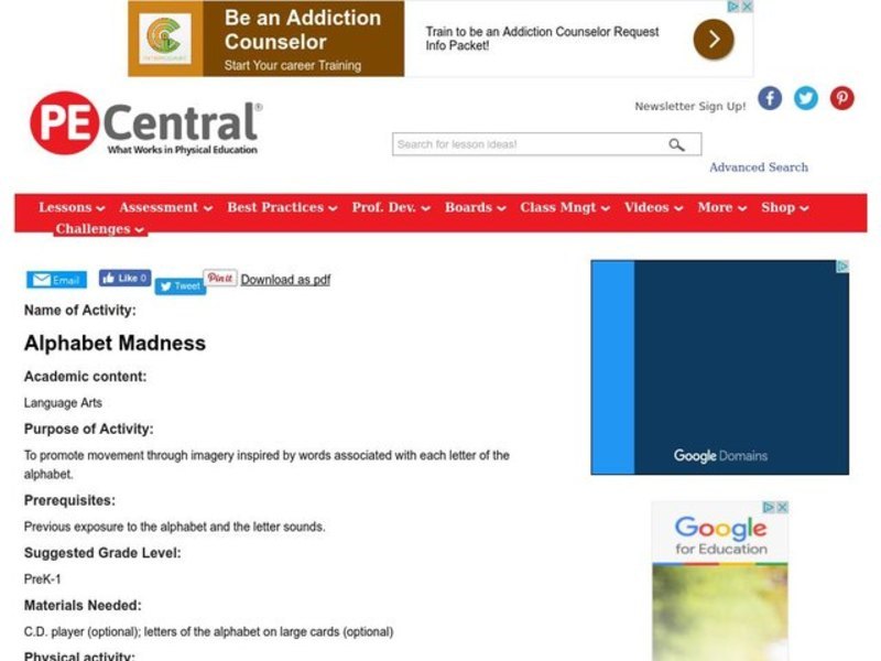 Alphabet Madness Lesson Plan