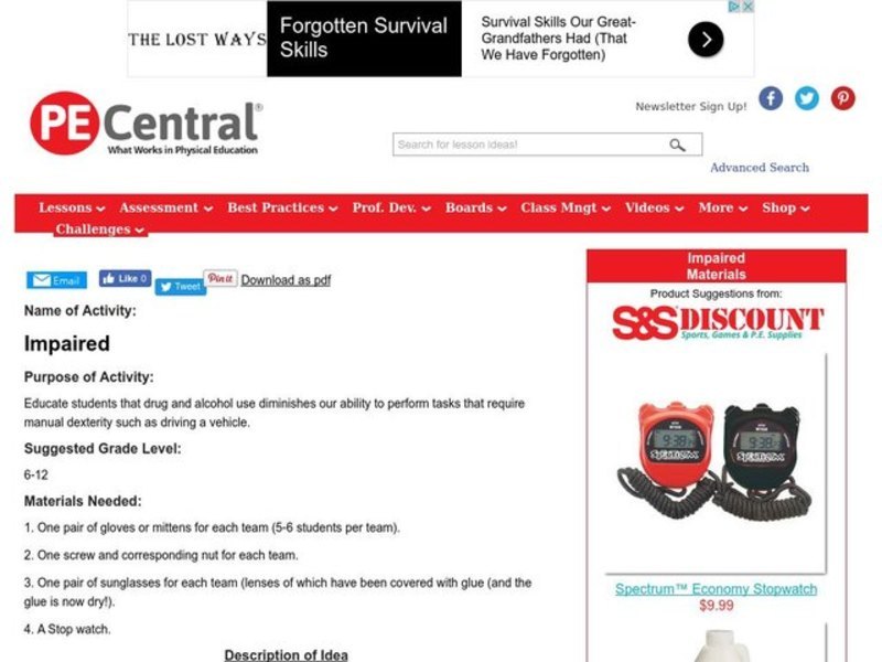 Impaired Lesson Plan