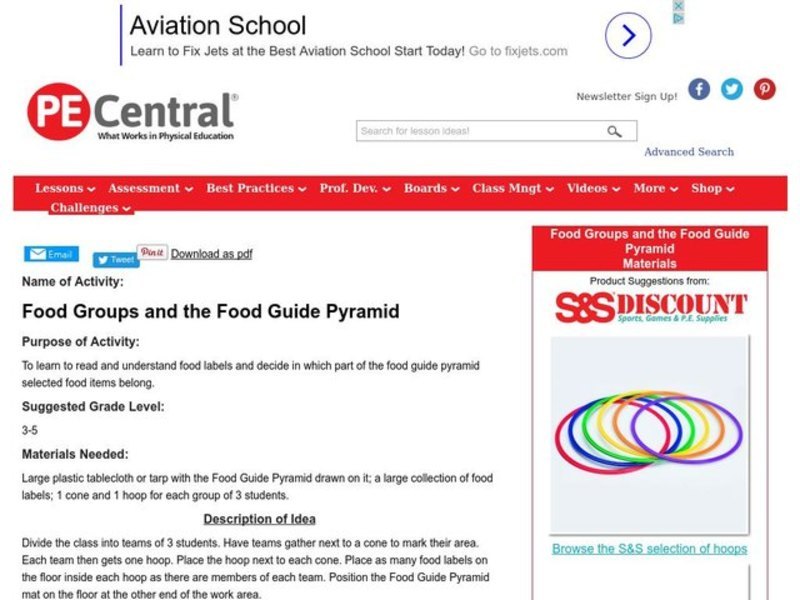 Food Groups and the Food Guide Pyramid Lesson Plan