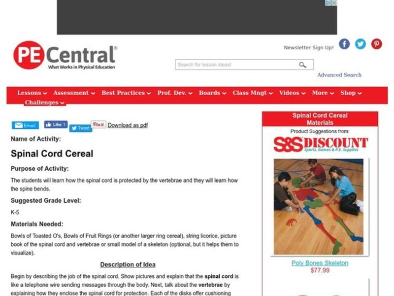 Spinal Cord Cereal Lesson Plan