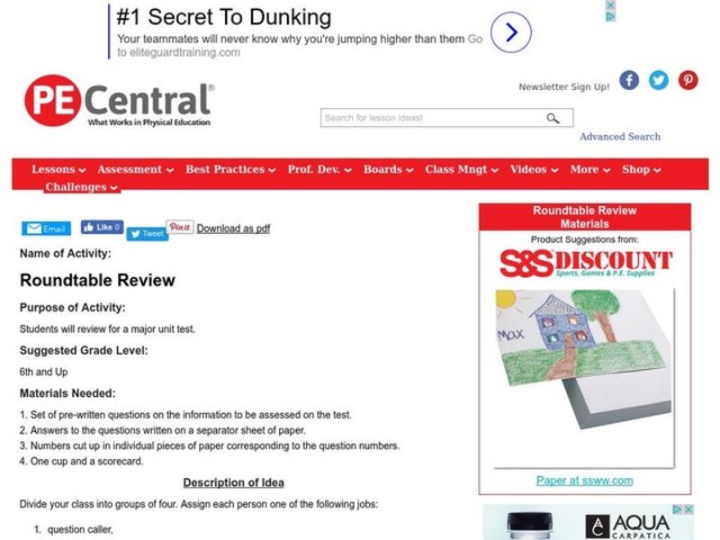 Roundtable Review Lesson Plan