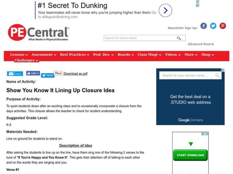 Show You Know It Lesson Plan