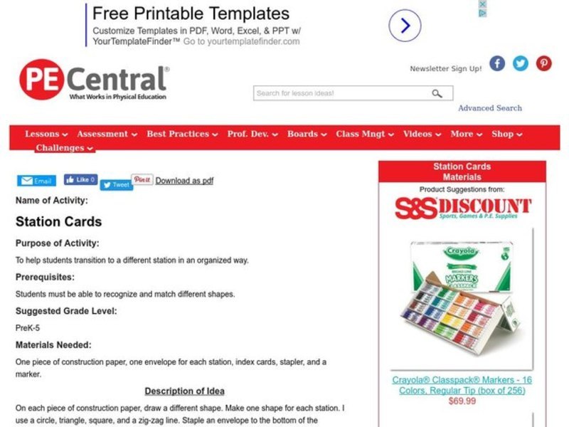 Station Cards Lesson Plan
