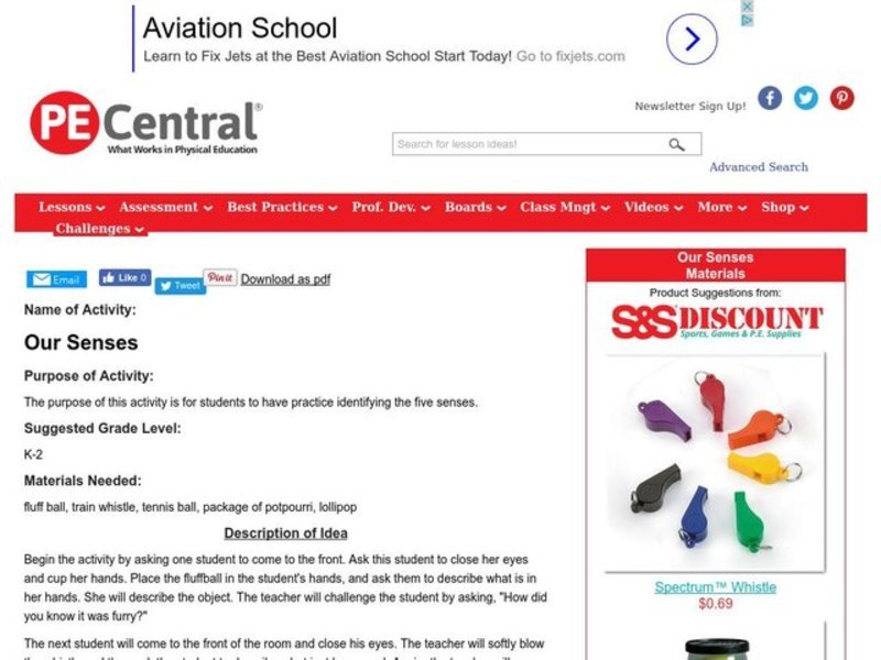 Our Senses Lesson Plan