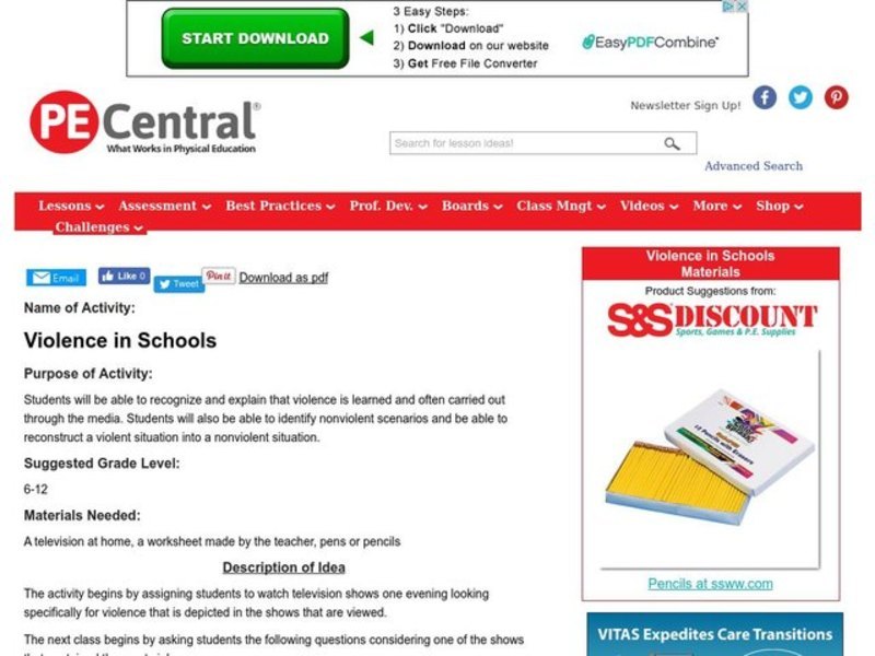 Violence in Schools Lesson Plan