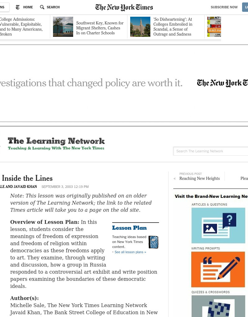 Painting Inside the Lines Lesson Plan