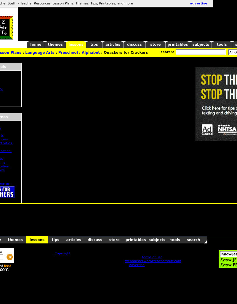 Quackers for Crackers Lesson Plan