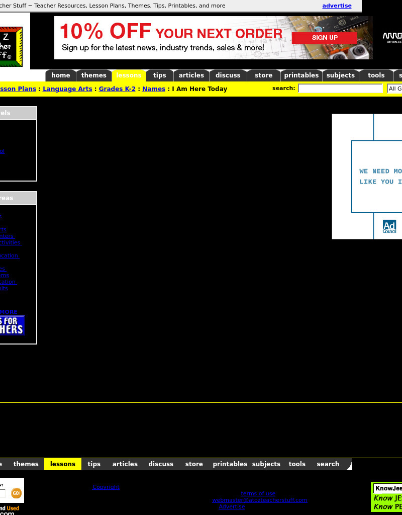 I Am Here Today Lesson Plan