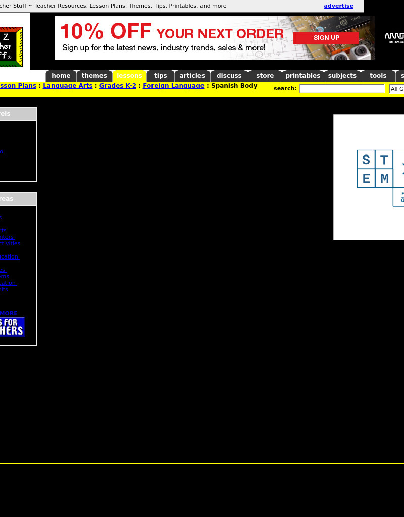 Spanish Body Parts Lesson Plan