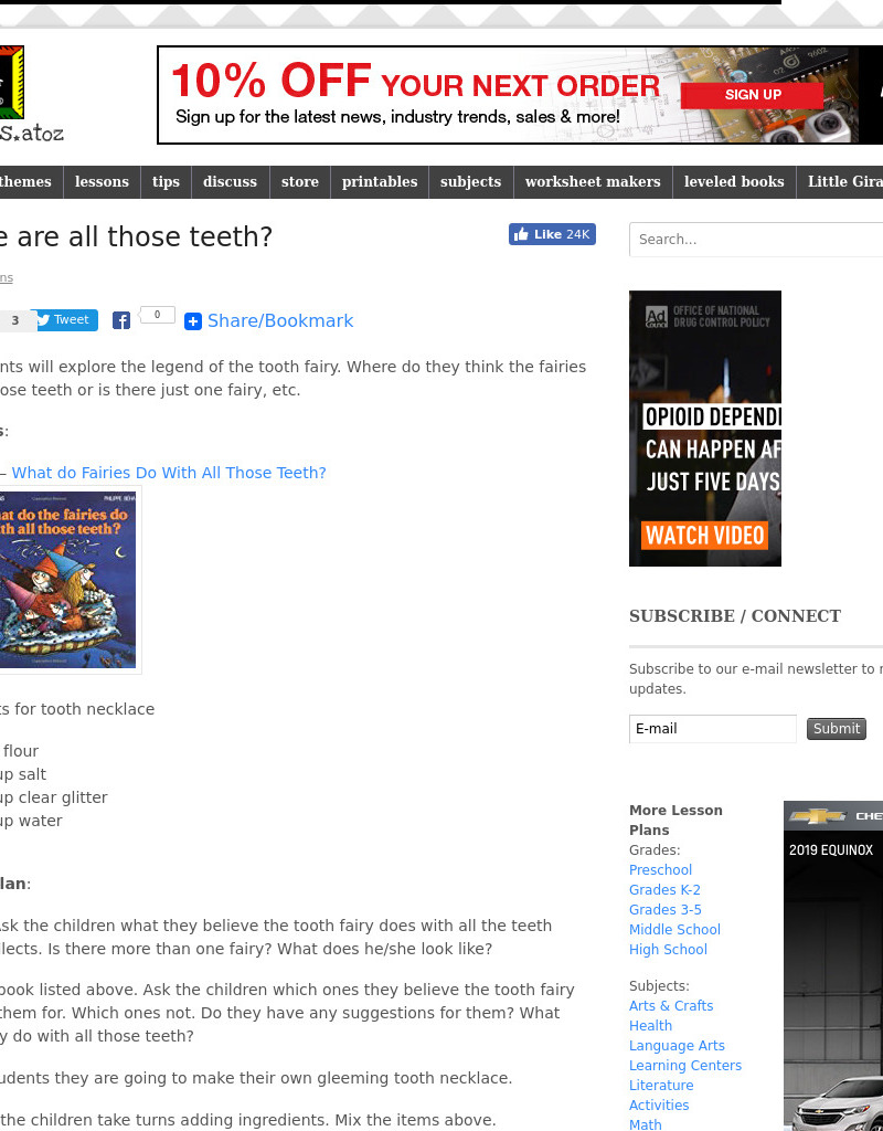 Where are all those teeth? Lesson Plan