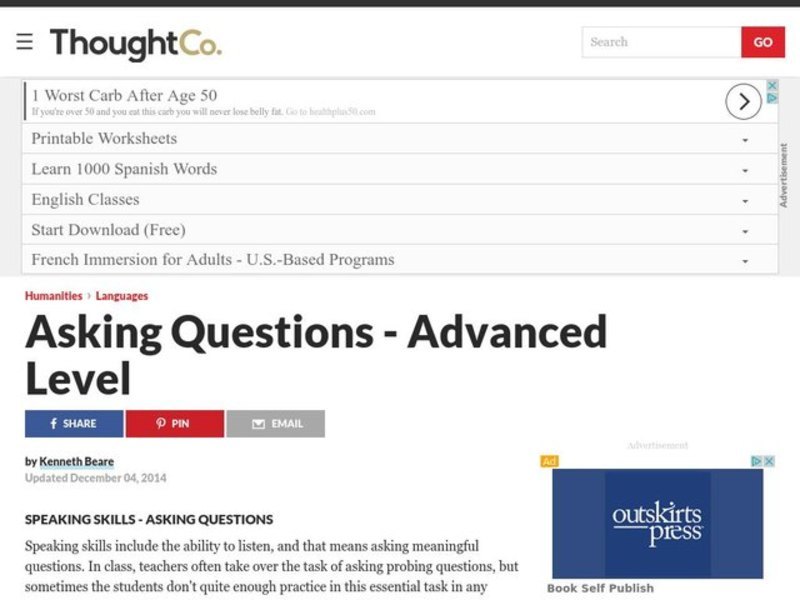 Speaking Skills - Asking Questions Lesson Plan