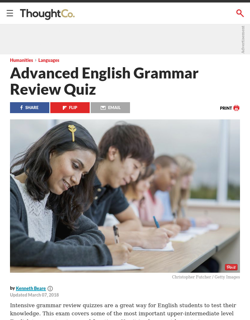 English Intermediate Grammar Review # 1 Lesson Plan